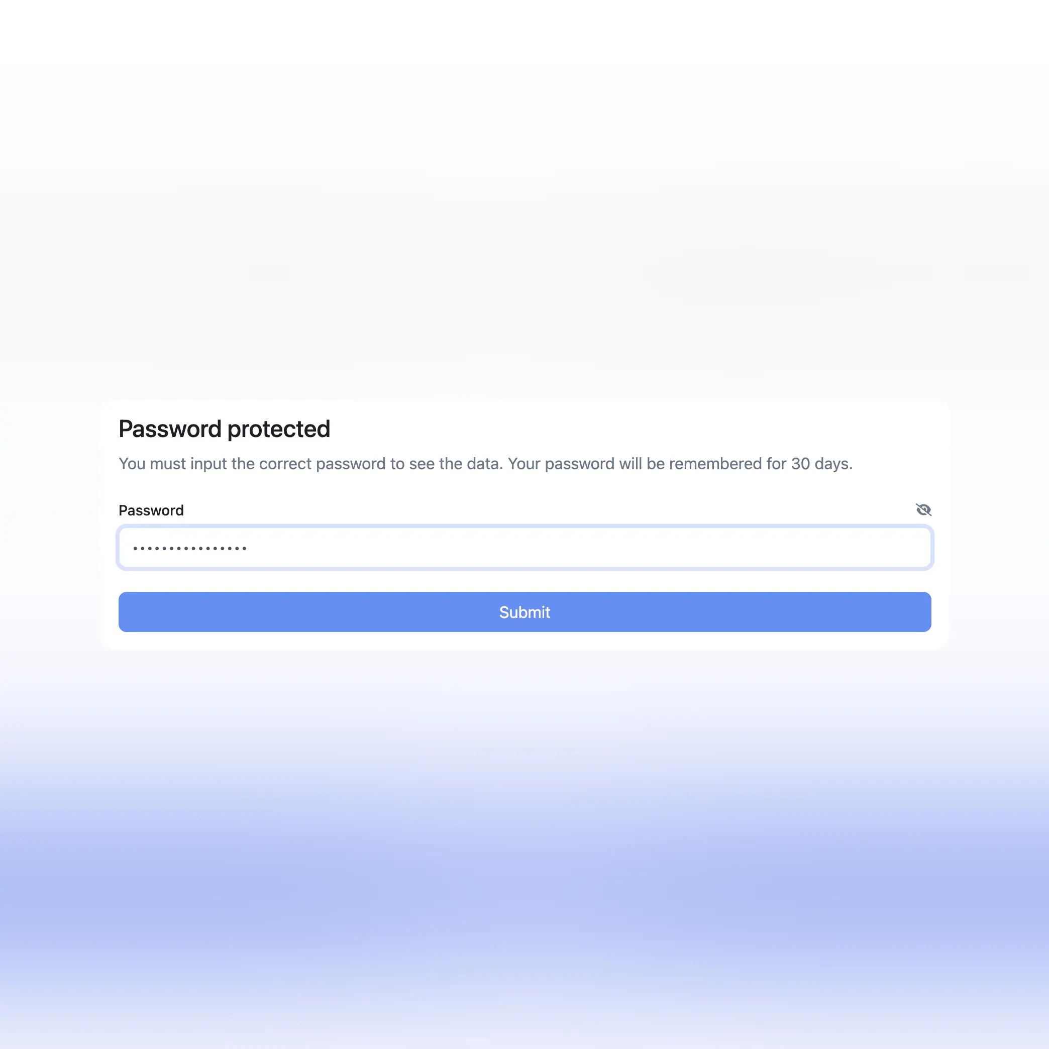 Screenshot of the password protection audit page feature